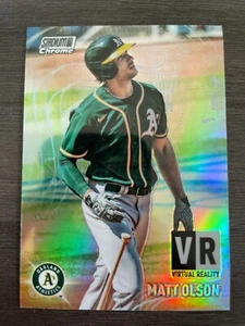 2021 Topps Stadium Club Chrome Matt Olson Virtual Reality Refractor - Picture 1 of 2