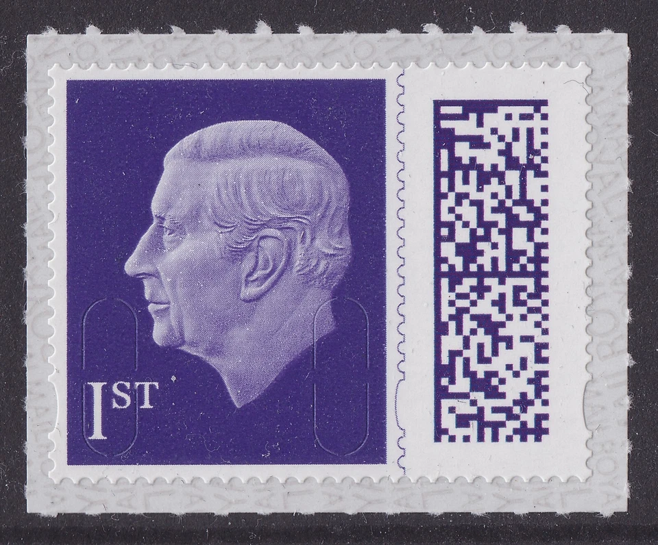 GB King Charles III Definitive Plum Purple 1st M23L single MNH 2023 - Image 1 of 1