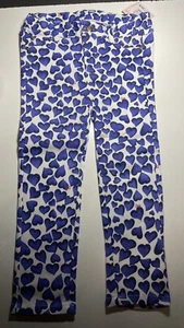 Juicy Couture White & Blue Hearts Print Skinny Pants 18/24 Months NEW with TAGS - Picture 1 of 10