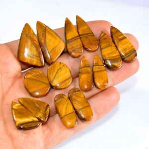 7 Pair 178 Cts Natural Tiger Eye Cabochon Gemstone Pair Lot 24x13-31x16mm #14738 - Picture 1 of 6