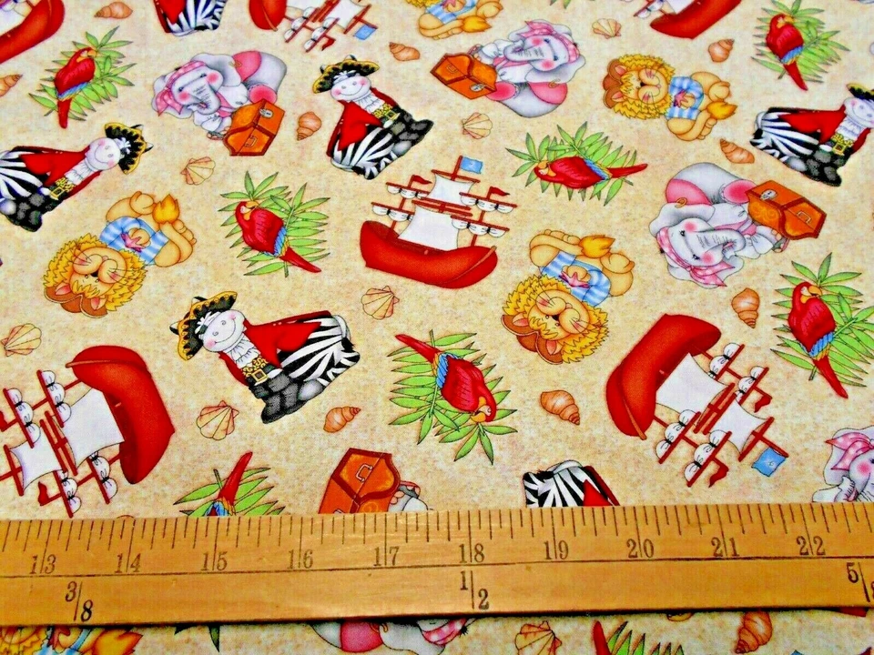 27" Bazooples Pirates Shipmates Fabric - Image 1 of 1