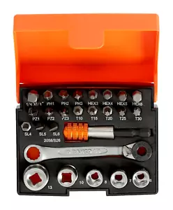 Bahco 2058/S26 26-Piece Ratchet Socket Bit Set – 1/4″ Drive - Picture 1 of 5