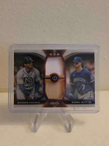 WANDER FRANCO/BOBBY WITT JR 2023 Topps Tribute Bat/Jersey SP /50 RAYS ROYALS