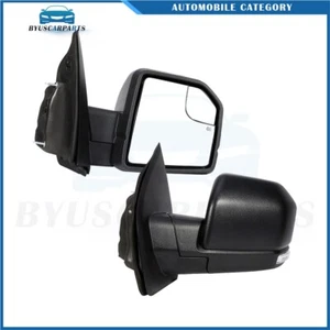 Right+Left Side Mirrors For 2015-2020 Ford F-150 Black Power Heated Turn Signal - Picture 1 of 9