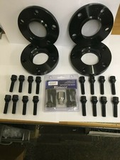 4x Audi A5 A6 15mm Hubcentric Wheel Spacers 5x112PCD 66.6 Tapered Bolts & LOCKS