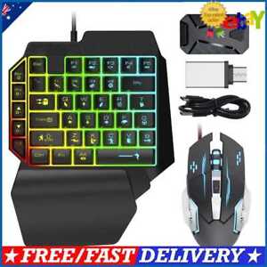 Gaming Mechanical Keyboard Mouse Combo Wired Gamer Kit RGB Backlit for PS4 PS3