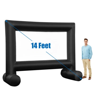 14FT Inflatable Movie Projector Screen Projection Outdoor Home Theater W/ Blower - Image 1 of 4