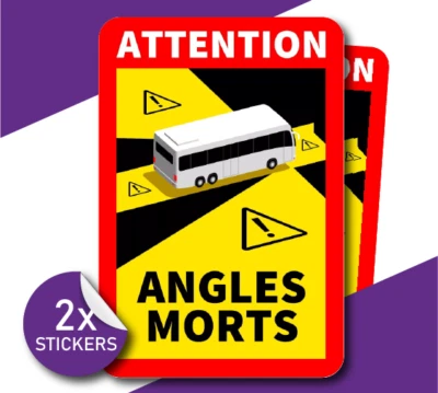 NETWORK TELEX 2 x A5 French 'Angles Morts' (Blind Spot) Coach Stickers