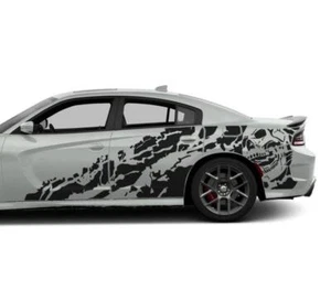 Graphics Nightmare Skull Car Sticker Kit For Dodge Charger Sport Side Door Decal - Photo 1/5