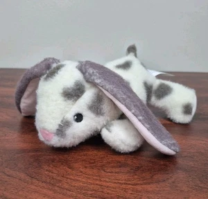Walmart Hase Kaninchen Plüschtier 9 Zoll Stofftier weiß grau Punkte Schleife Ohren genähte Augen - Bild 1 von 10