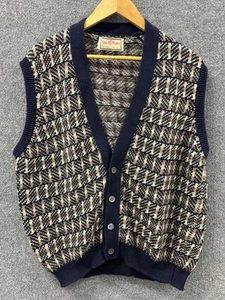 Alan Paine England Sweater Vest Men's EUR 52 UK 44 Brown 100% Cotton Vintage - Picture 1 of 7