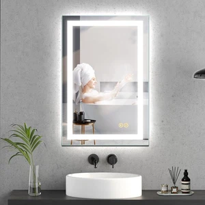 Espejo de Baño con Luces, 16×24 Pulgadas Ultra Brillante Iluminado 16"L x 24"W - Imagen 1 de 9