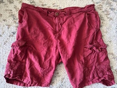 Pantalones Cortos Robert Graham Para Hombre 42 Borgoña Vino Lino Algodón Carga Calce Clásico Yates Foto 1 de 4