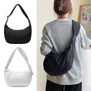 Large Capacity Ladies Shoulder Bag Black White Tramp Bag  Casual Occasions - Picture 1 of 14