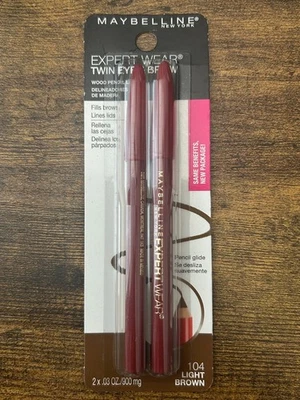 Maybelline Expert Wear Twin Eye & Brow Pencils #104 Light Brown Retired - Image 1 of 3