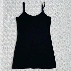 Banana Republic Womens Black Cotton Spandex Spaghetti Strap Cami Tank Top Medium - Picture 1 of 6