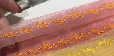 Cinta de organza transparente bordada 3/4" 1yd hecha en Francia Foto 1 de 3