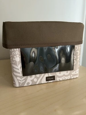 Thirty One Your Way Rectangle Storage w/ Lid (Taupe Playful Parade, w/ Brown Lid - Image 1 of 4
