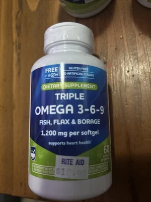 Triple Omega 3-6-9 BORRAJA LINO PESCADO 1200mg Exp 11/26 ENVÍO RÁPIDO Foto 1 de 2