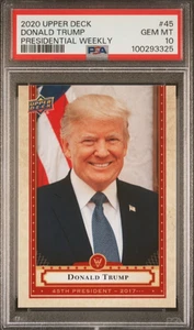 2020 Upper Deck Presidential Weekly #45 Donald Trump Card PSA 10 Gem Mint MAGA - Picture 1 of 4