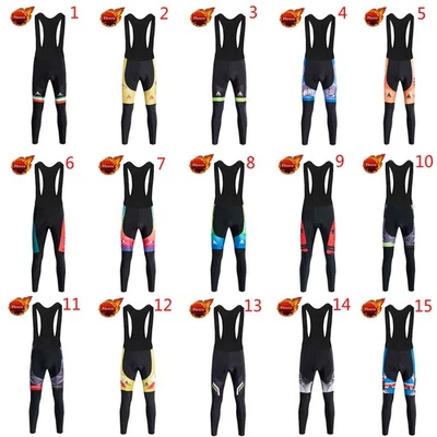 Miloto Men's Winter Cycling Bib Tights Padded Thermal Bike Cycle Bib Pants S-5XL - Image 1 of 4