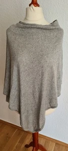 REPEAT grauer Poncho Seide & Kaschmir Cashmere One Size Stola Umhang - Bild 1 von 3