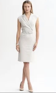 Banana Republic Washed Stone Grey Sleek Suit Belted Dress #323443 Neu mit Etikett! 8 - Bild 1 von 3