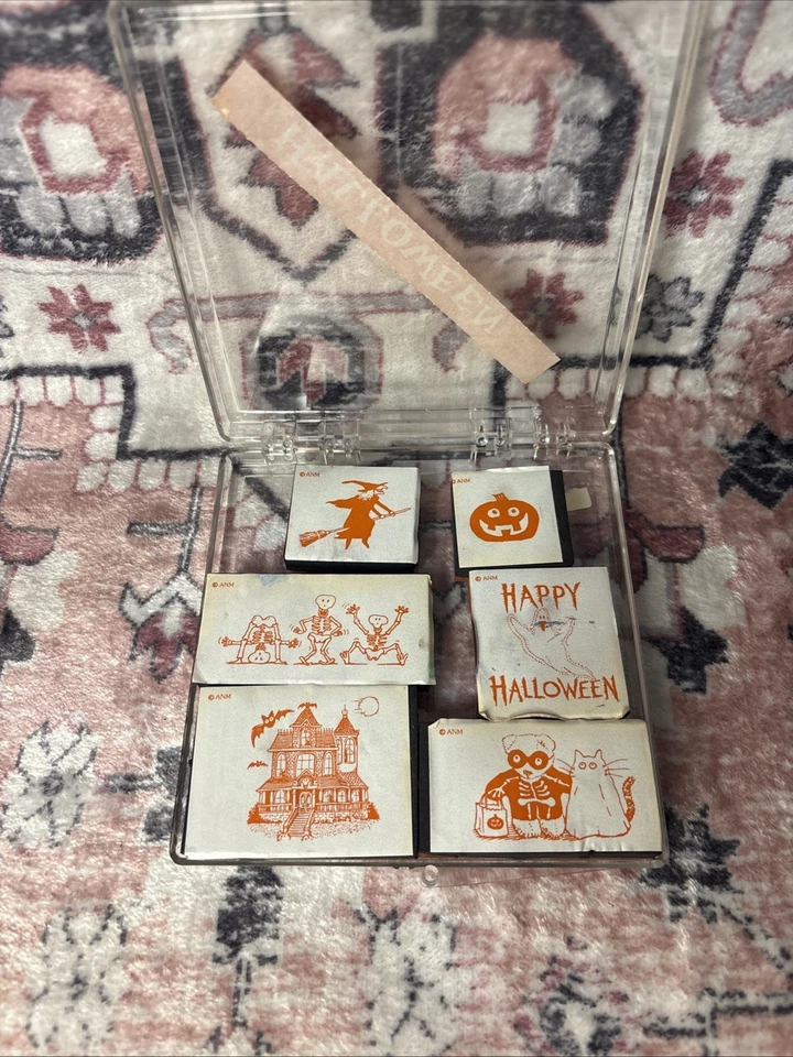 Lote de 6 carimbos de borracha temáticos de Halloween, montagem em espuma - Imagem 1 de 4