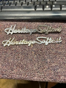 Harley Emblems Heritage Softail Chrome Fr Fender Set 14142-86A V-Twin 38-6671 Q2 - Picture 1 of 7