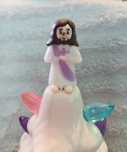 Ceramic Christmas Tree JESUS Topper PURPLE Glow in the dark for Small Bulb Tree - Picture 1 of 3