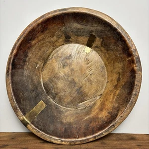 Ciotola per pasta vintage in legno - piatto rustico 17" - grande ciotola antica - #06 - Foto 1 di 8