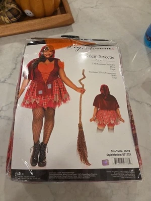 Leg Avenue Womens 2 PC Salem Sweetie Witch Costume with Dress & Cape 1X/2X - Image 1 of 4