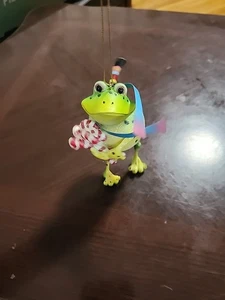 Vintage Christmas Resin Frog Ornament -Dangling Legs-4.5" - Picture 1 of 5
