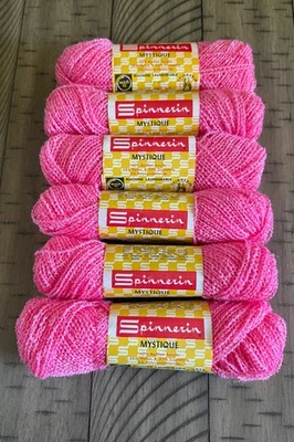 Lote de 6 Fios Spinnerin Mystique Vintage Rosa Todos Mesmos Corantes Lote Novo - Imagem 1 de 3