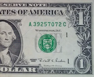 **WEB PRESS NOTE** ((EXPERIMENTAL)) 1 $ 1995 Plate #1/10 Federal Reserve Note - Bild 1 von 3