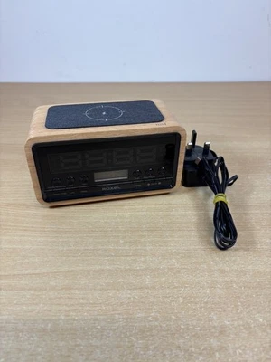Bedside DAB/FM Radio with Wireless Phone Charging and Alarm - Roxel Nod - Oak - Image 1 of 4