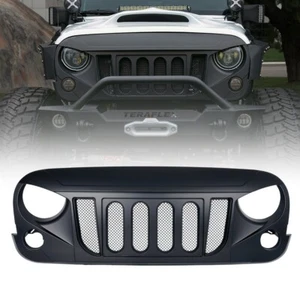 Parrilla delantera parachoques malla negra mate rejilla para Jeep Wrangler JK JKU 2007-2018 - Imagen 1 de 7