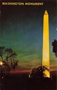 Night View Washington Monument DC Postcard H604 - Picture 1 of 2