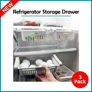 3X Refrigerator Food Egg Storage Box Rack Fridge Drawer Shelf Kitchen Organizer - Picture 1 of 4