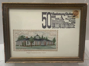 50th Postal Commemorative Cover Copecrest Woven Cachet 1978 Pleasant Ridge MI - Bild 1 von 9