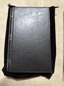 Black Leather Cigar Travel Case book Style, Hydrometer & Cutter, Holds 5-10 Cig - Picture 1 of 4