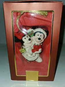 2007 Annual Mickey and Minnie First Christmas Together Ornament Lenox Disney - Picture 1 of 2