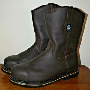 McRae Work Men's Steel Toe Wellington Work Boots EH Brown MR85344 Size 7.5 M - Picture 1 of 7