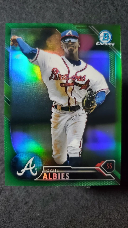 2016 Bowman Chrome OZZIE ALBIES RC Green Refractor #/99 Braves - Image 1 of 2