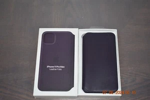 Original Apple iPhone 11 Pro Max Leder Folio Aubergine Lila Guter Zustand - Bild 1 von 3