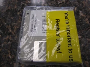 Vintage Microsoft Excel for Windows 3.5" Floppy Disk - New Sealed - LX17 - Photo 1/2