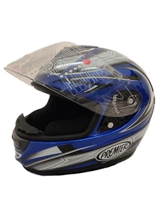 CASCO MOTO INTEGRALE PREMIER MODELLO MONZA M3 IN FIBRA DESIGN GRAFIO COLORE BLU - Imagen 1 de 6