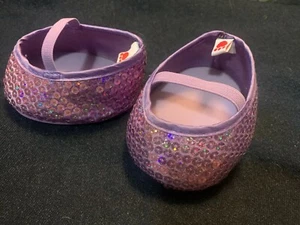 Build a Bear lila Pailletten Mary Jane flacher Absatz Schuhe Lavendel BABW EUC Dress-up - Bild 1 von 7