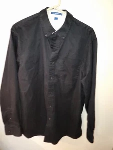 Port Authority L Mens Shirt 32 L Black 28 Across Front Chest Pit To Pit Button U - Picture 1 of 24