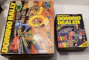 Domino Rally Adventure Set + Dealer = Pressman x2 Lot Playset Vintage 1993 Asst  - Picture 1 of 12